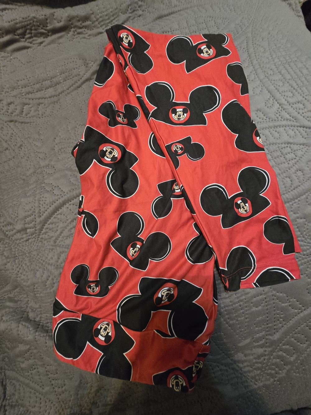 Disney Mickey Mouse Red & Black Leggings